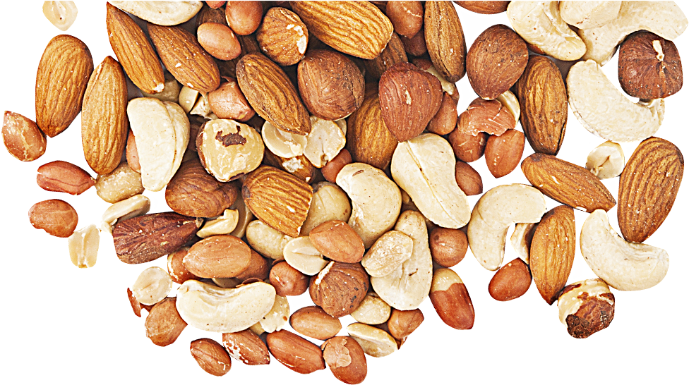 A Pile Of Different Types Of Nuts