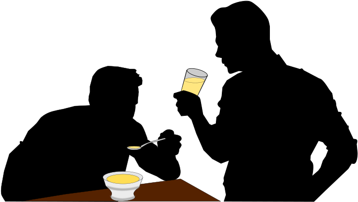 A Cartoon Of A Bowl Of Soup And A Spoon