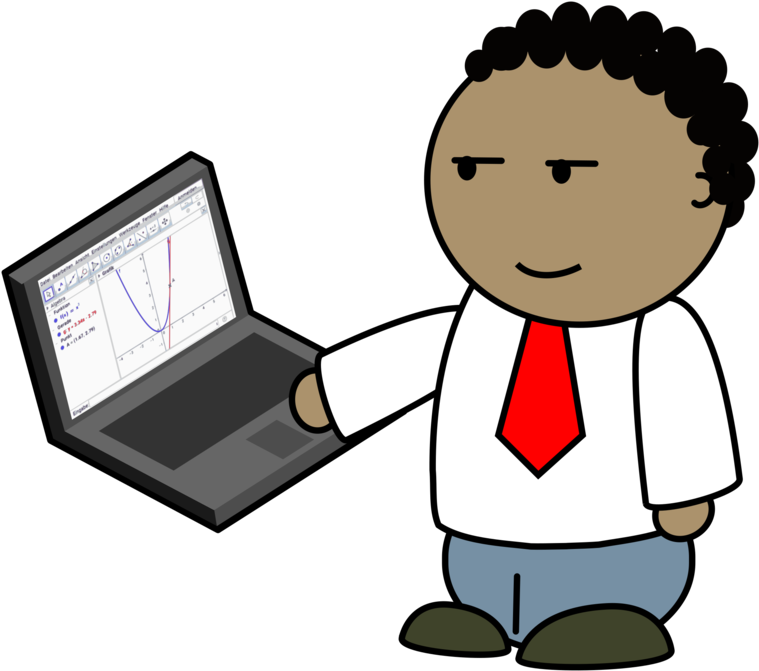 Cartoon A Cartoon Of A Man Holding A Laptop