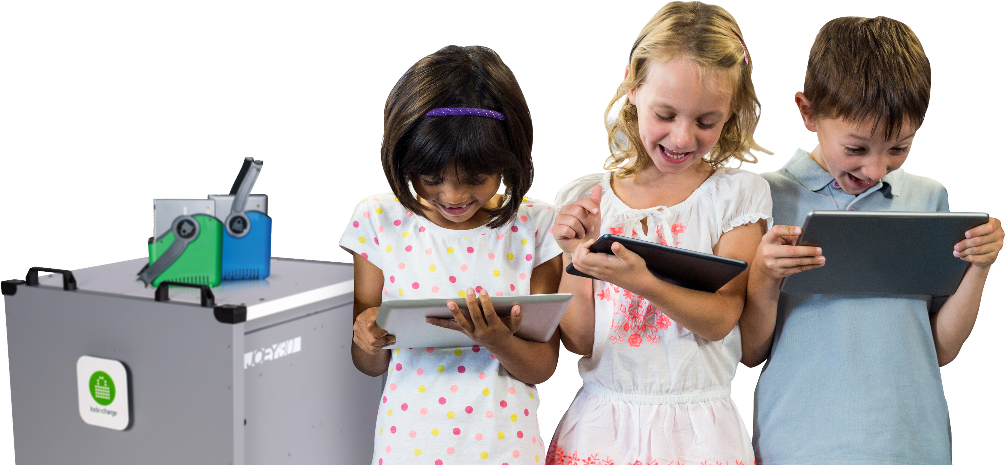 A Couple Of Girls Holding Tablets