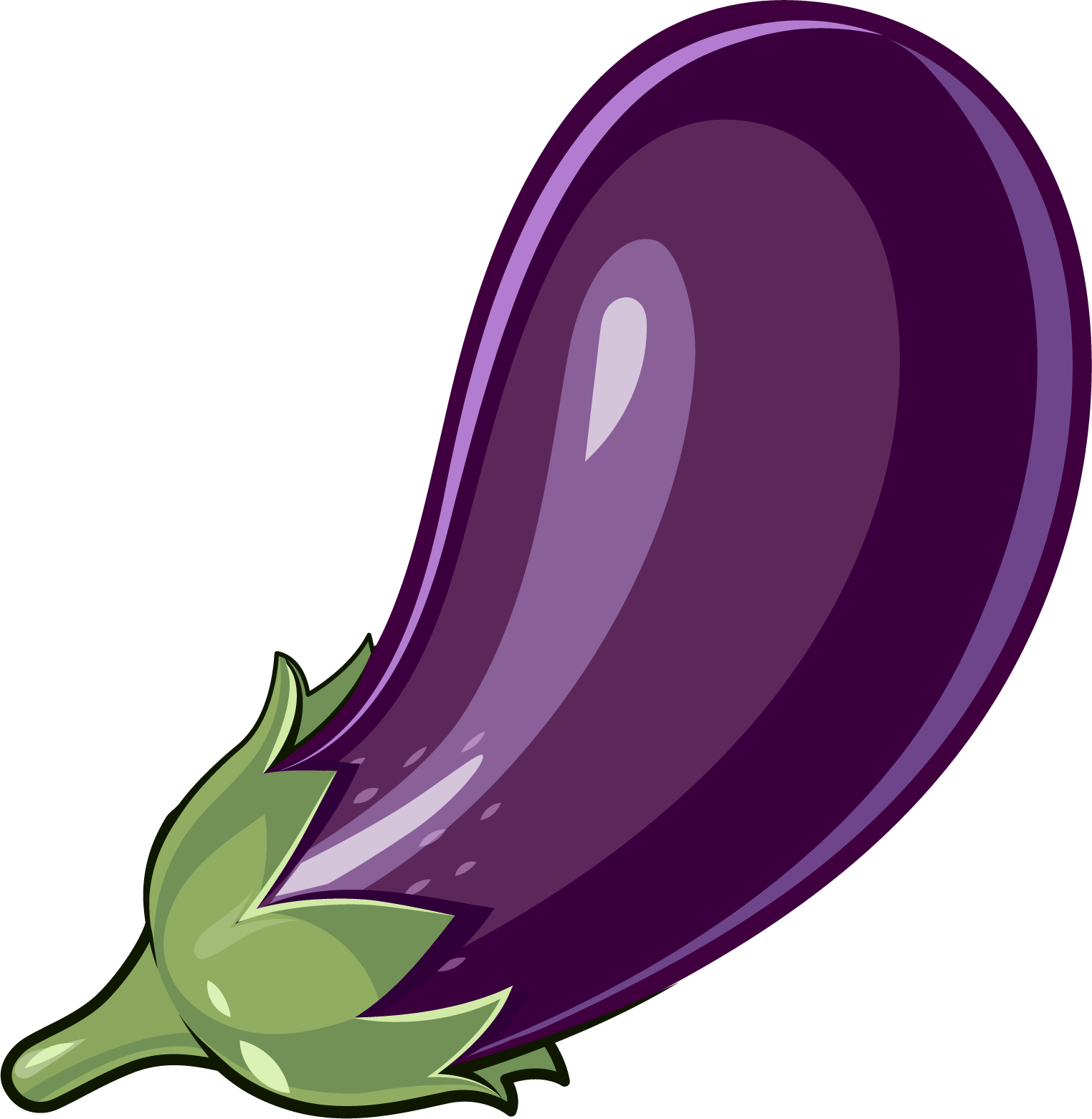 A Cartoon Of A Purple Eggplant