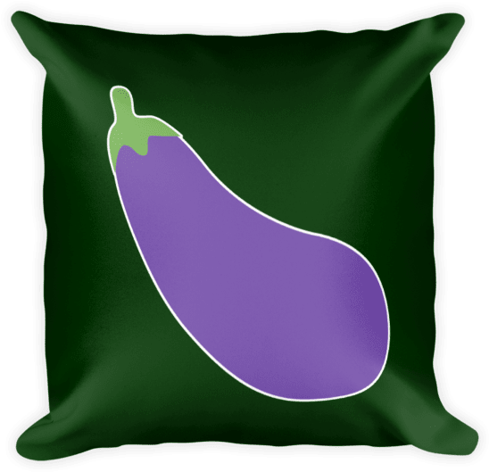 A Pillow With A Purple Eggplant On It