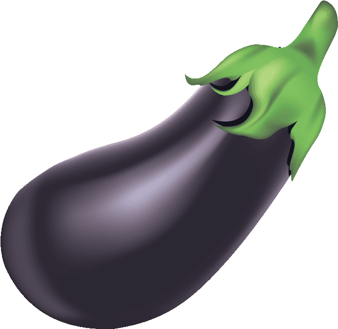 A Eggplant With A Green Stem