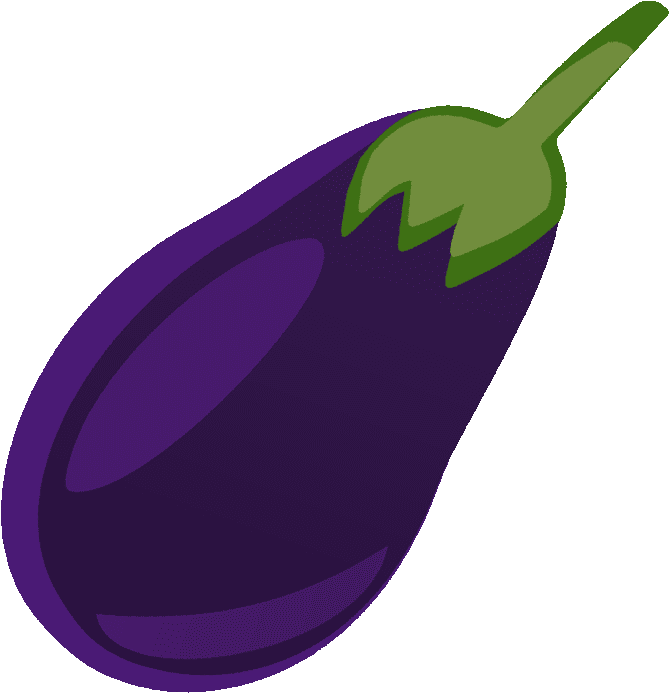 A Purple Eggplant With Green Stem
