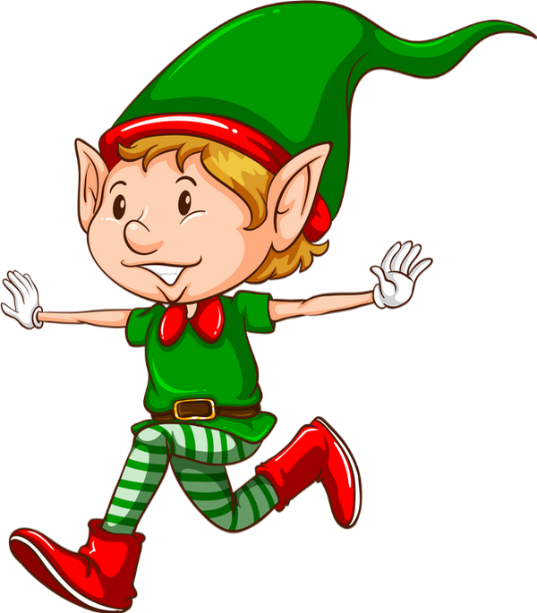 A Cartoon Of A Elf Running