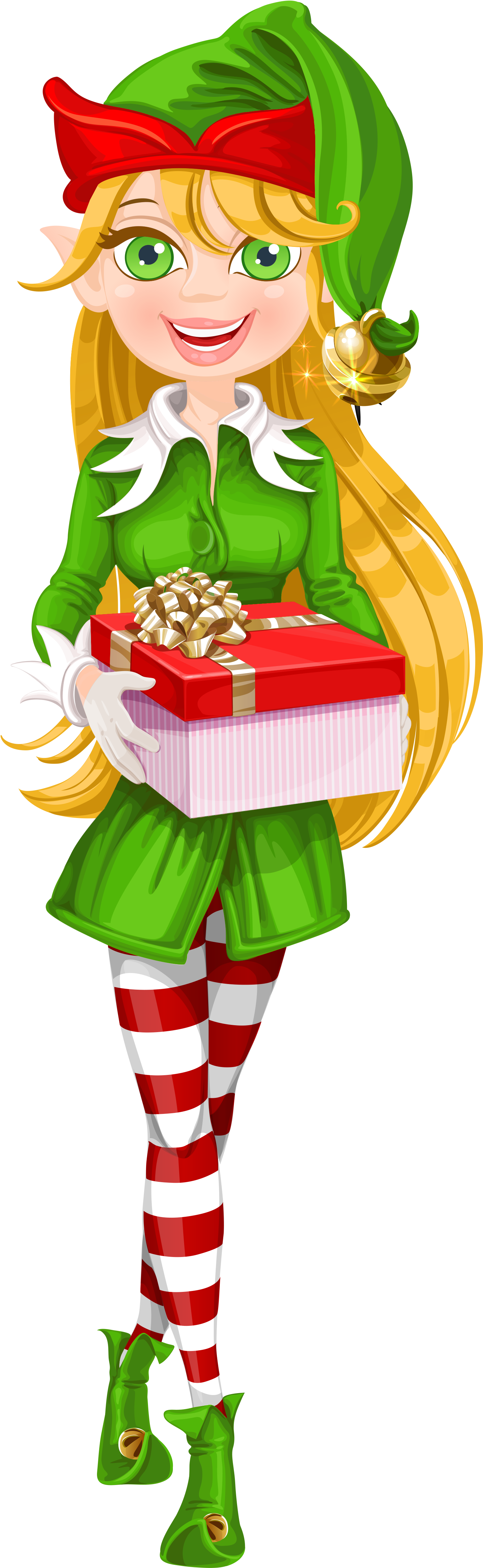 A Cartoon Of A Woman Holding A Gift