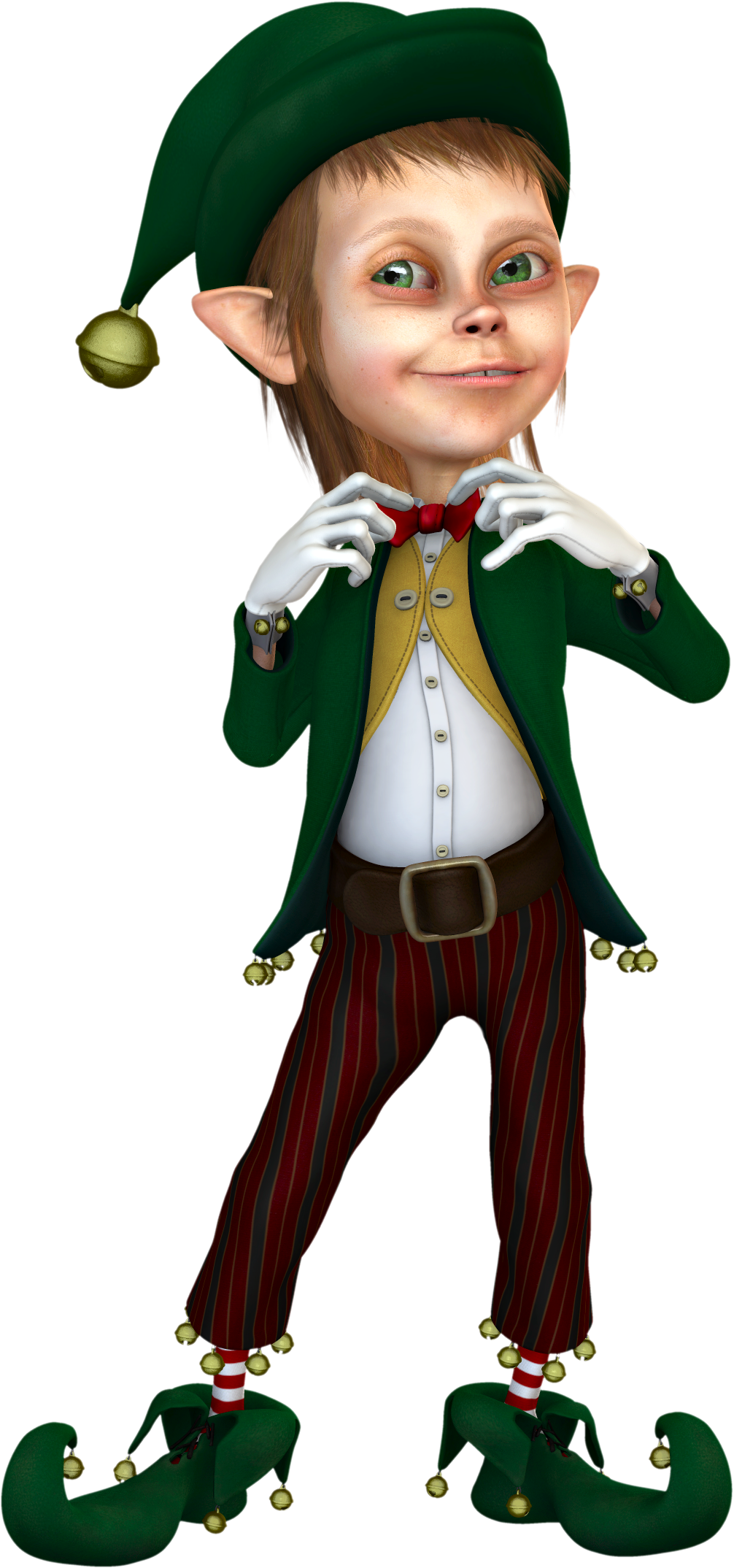 A Cartoon Character With Long Hair And A Green Jacket And White Gloves