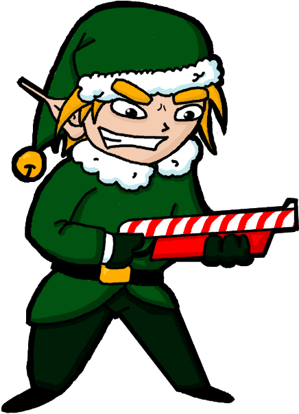 Cartoon A Cartoon Of A Elf Holding A Candy Cane