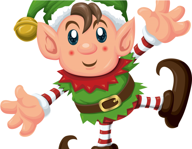 A Cartoon Elf With Arms Outstretched