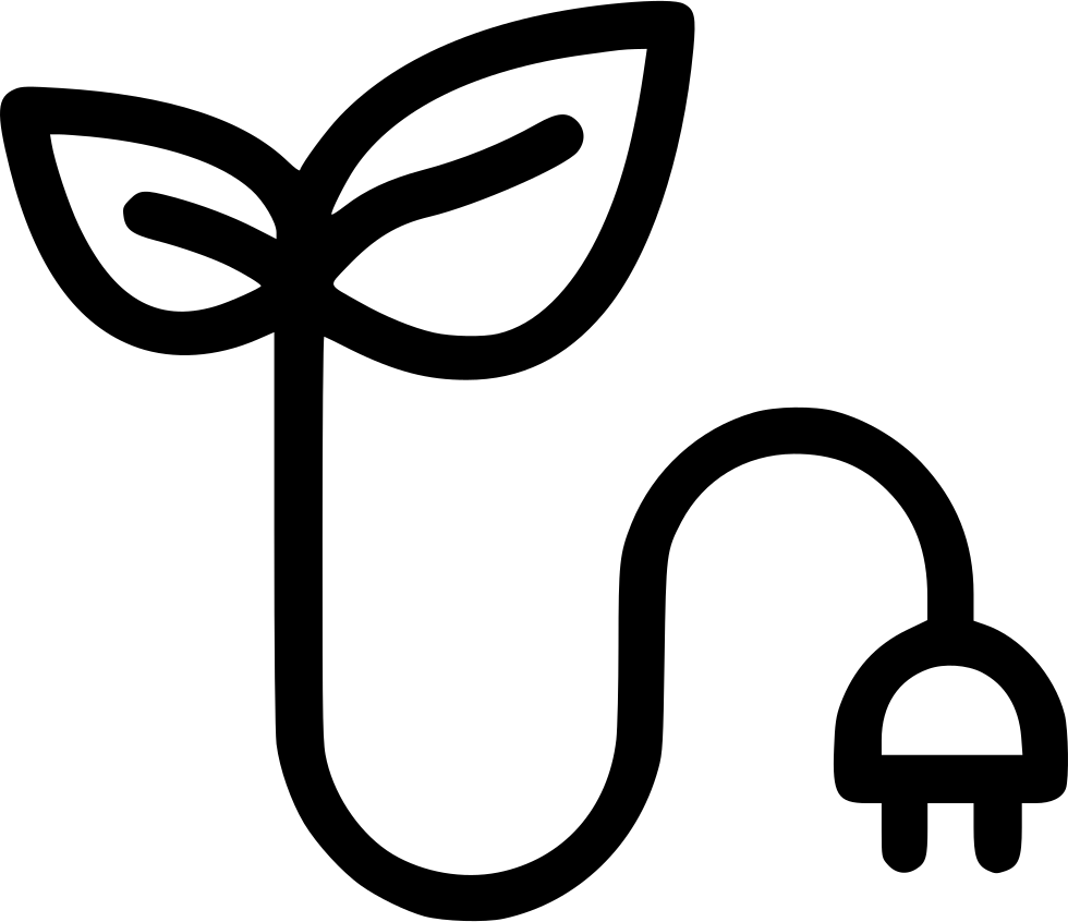 A Black Line Drawing Of A Plant With A Plug