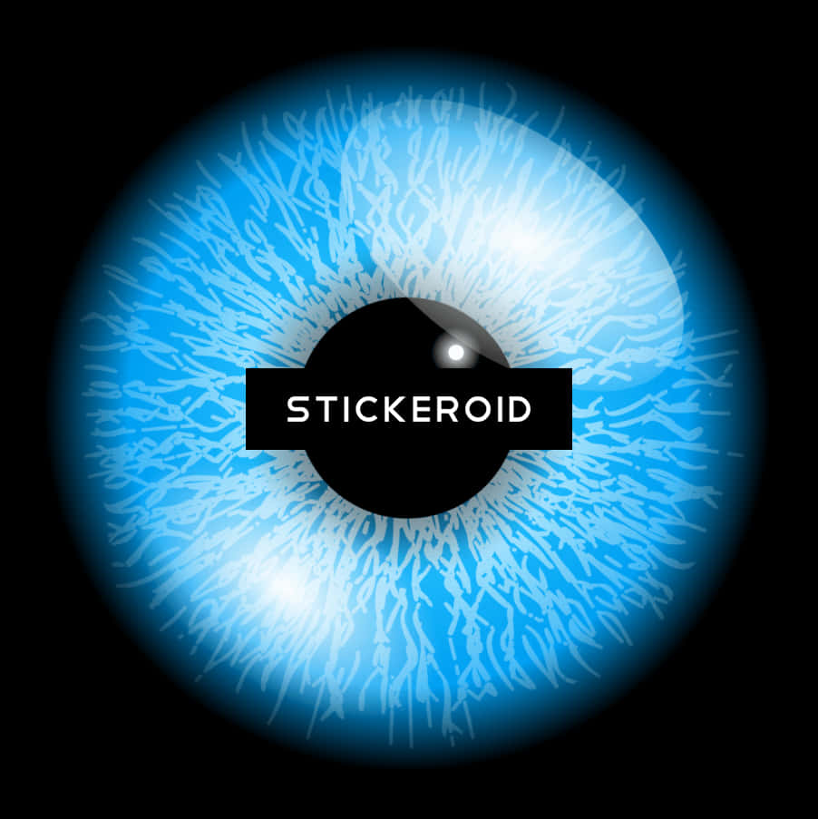 A Blue Eyeball With White Text