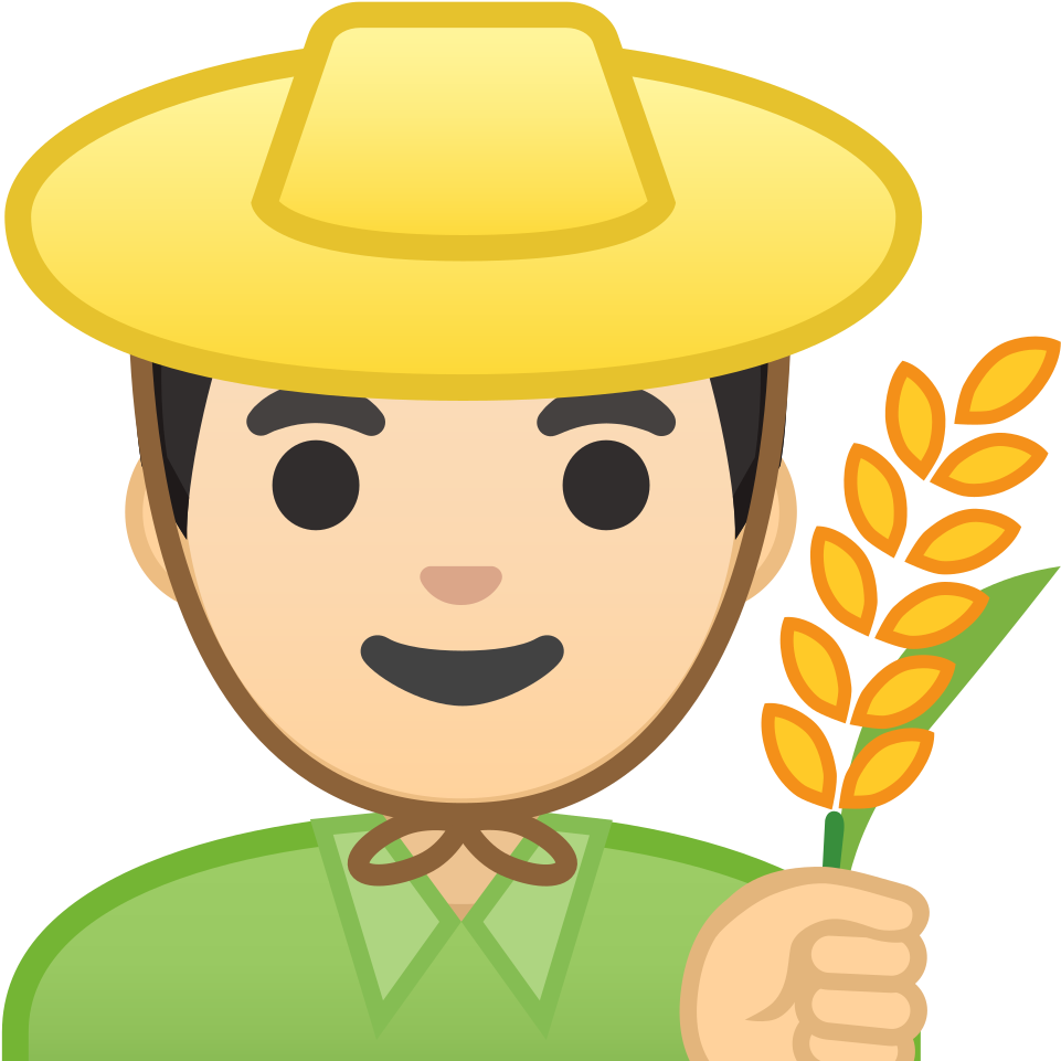 A Cartoon Of A Man Holding A Wheat Stalk