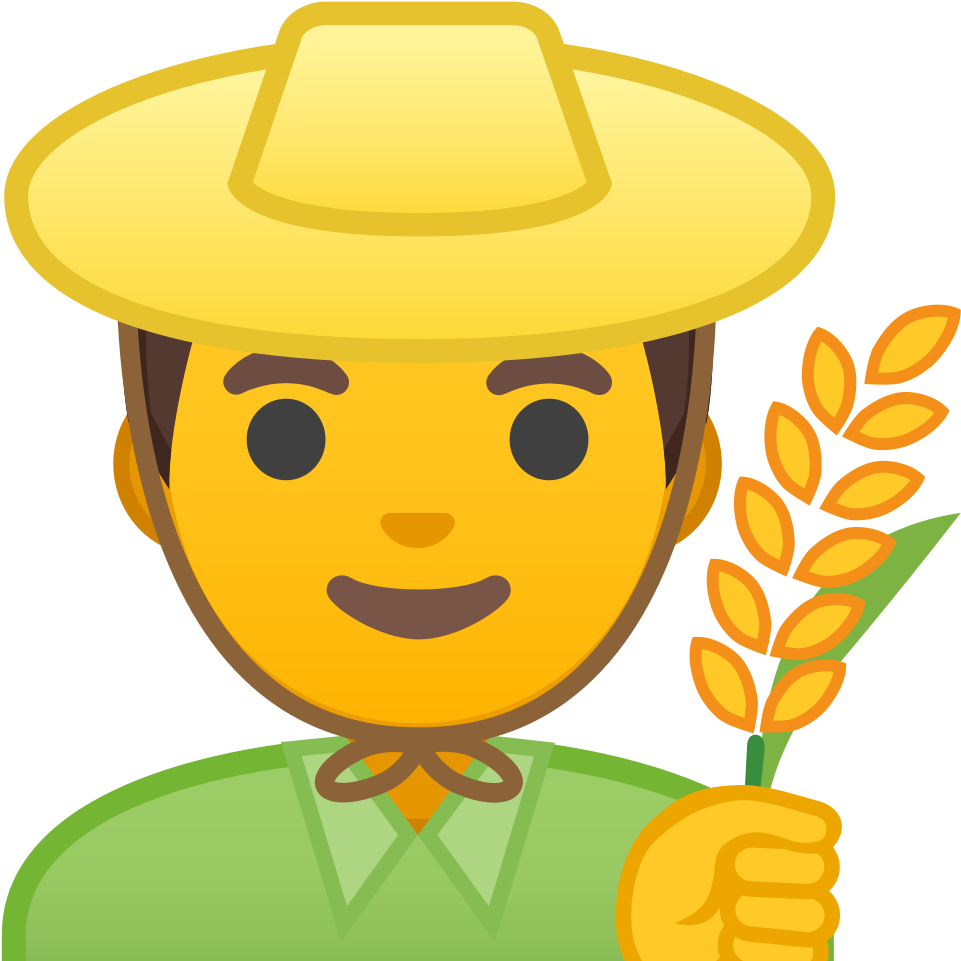 A Cartoon Of A Man Holding Wheat