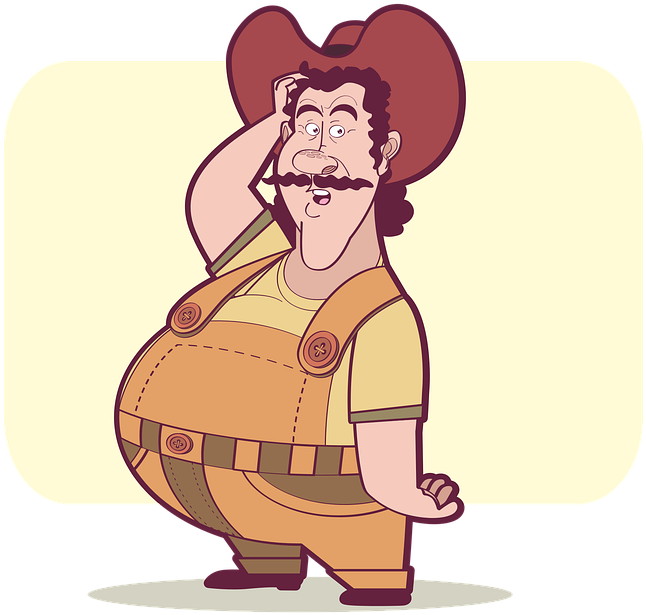 Cartoon Man In A Cowboy Hat