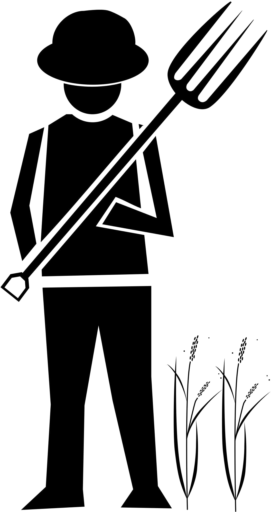 A Silhouette Of A Man Holding A Shovel