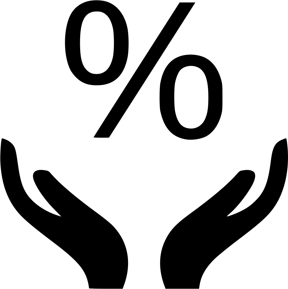 Hands Holding A Percent Sign