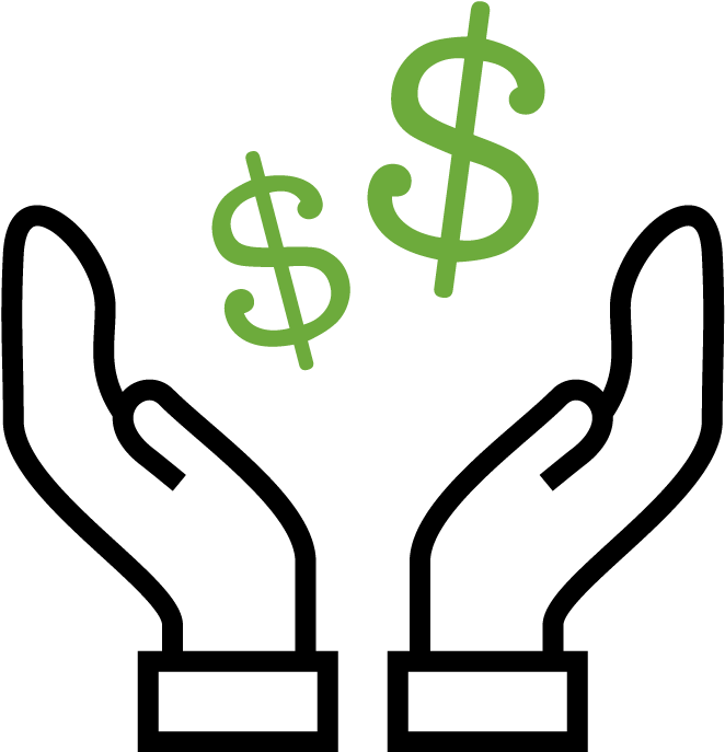 A Green Dollar Signs On A Black Background