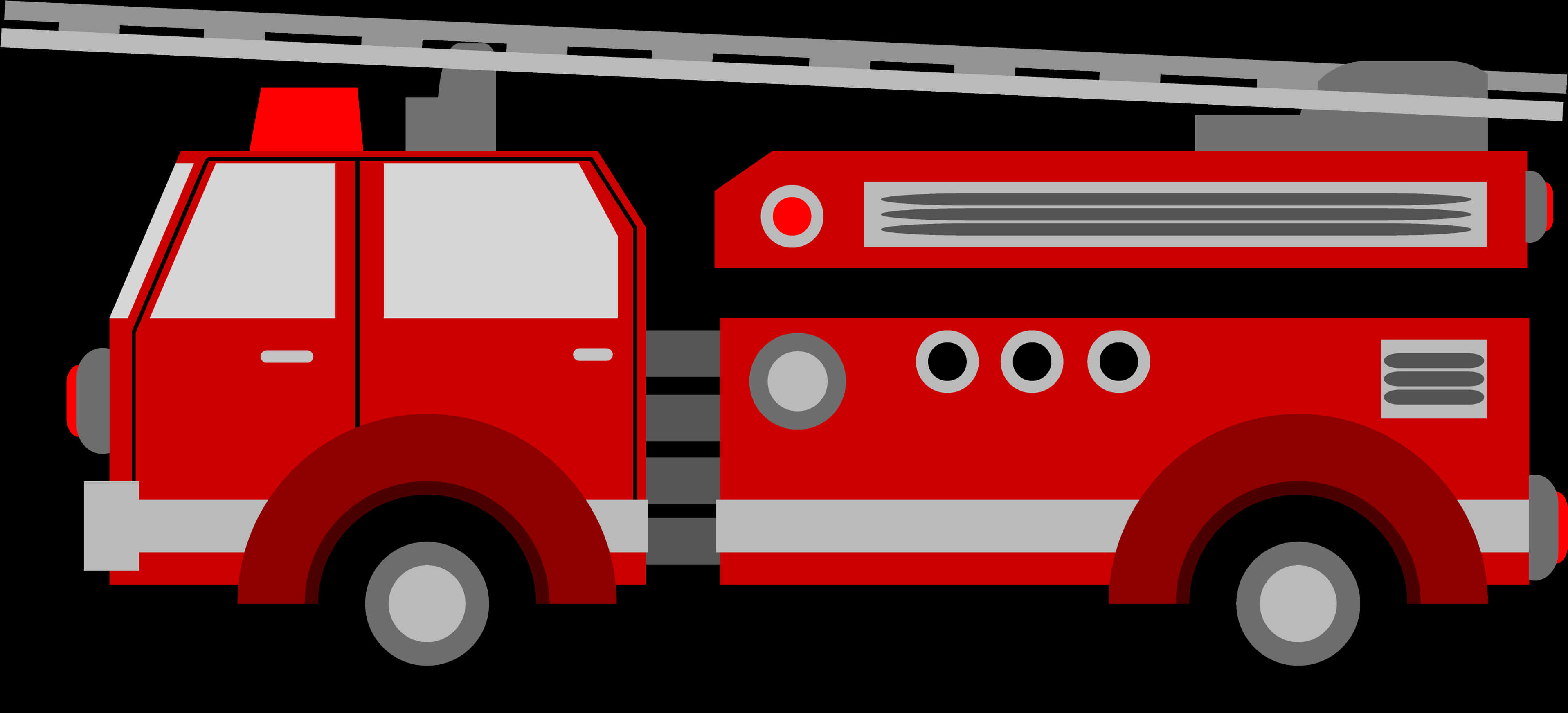 A Red And White Fire Truck
