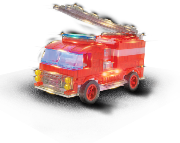 A Toy Fire Truck With Lights