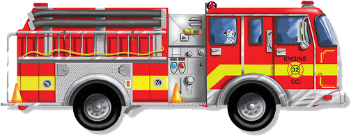 A Red And Yellow Fire Truck