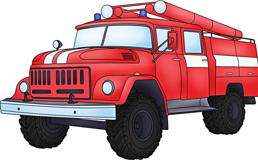 A Cartoon Of A Fire Truck