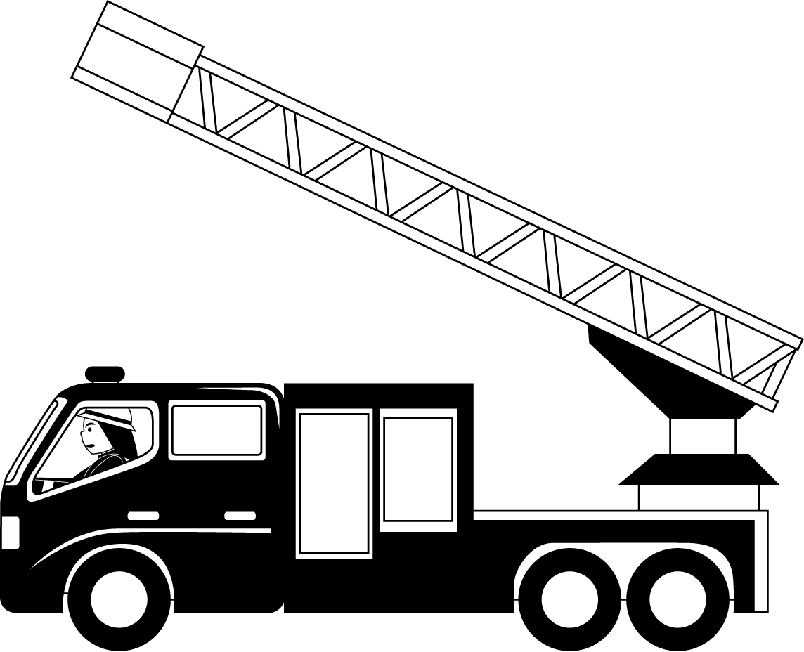 A Black And White Drawing Of A Truck With A Crane