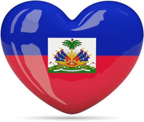 A Heart Shaped Flag With A White Square And A Red And Blue Center
