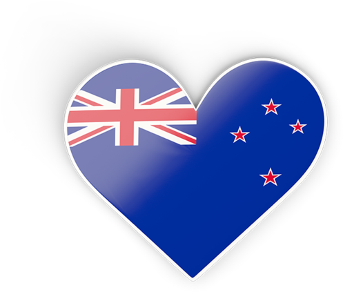 A Heart Shaped Sticker With A Flag