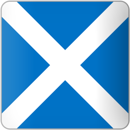 A Blue And White Square With A White X
