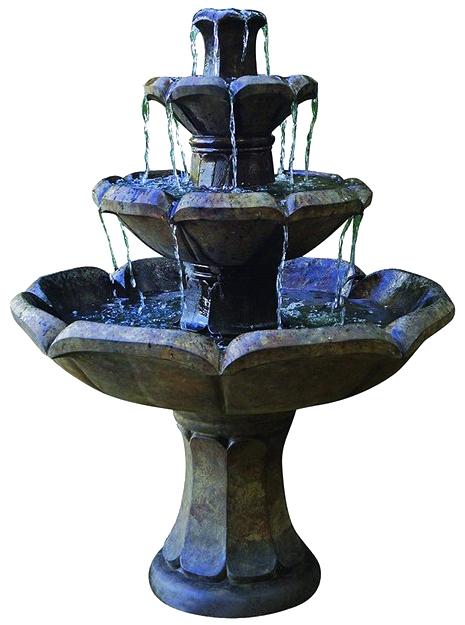 A Water Fountain With A Black Background