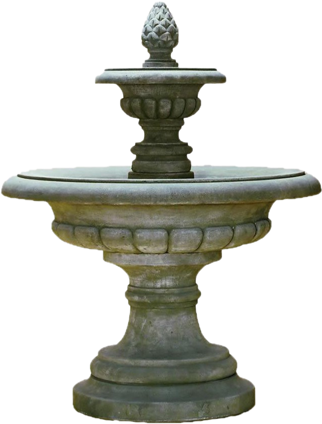 A Stone Fountain With A Black Background