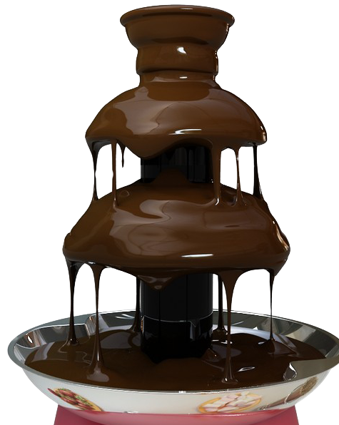 A Chocolate Fountain With Liquid Flowing Down