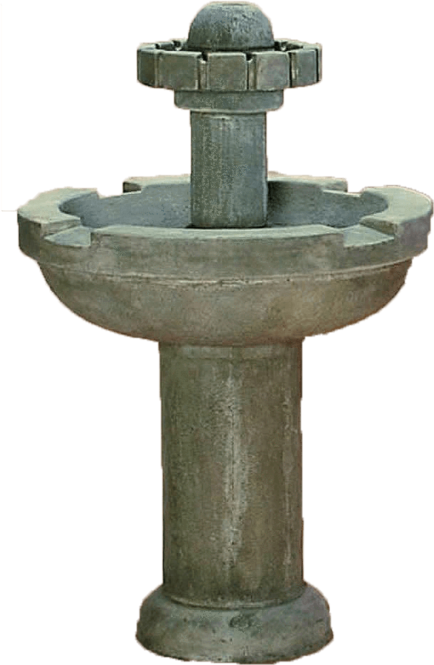 A Stone Fountain With A Pillar