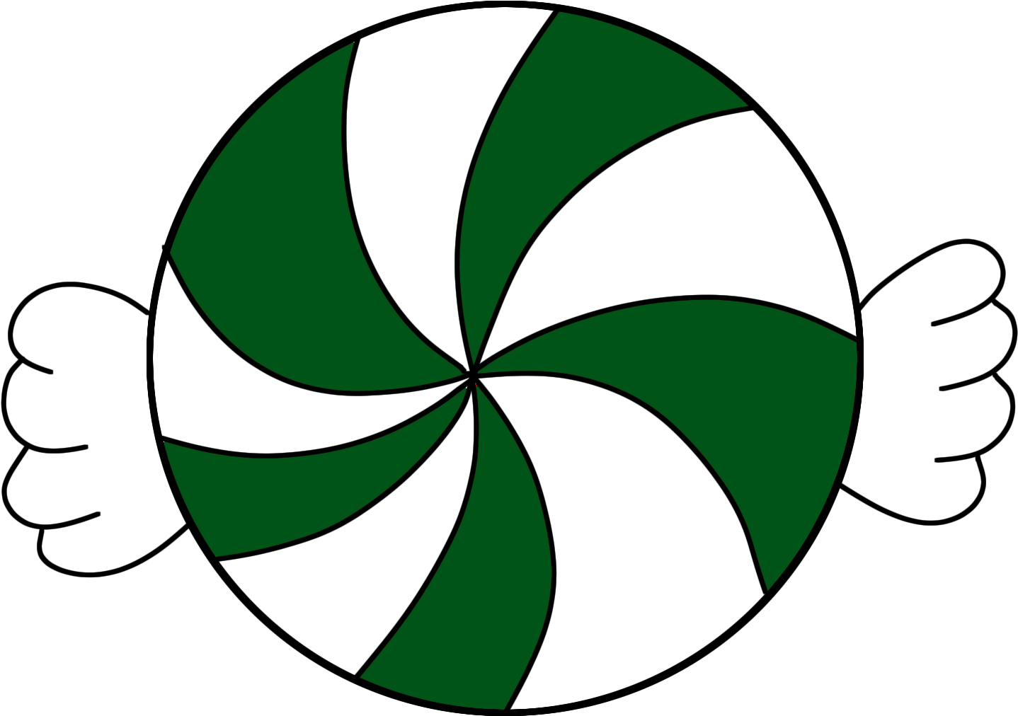 A Green And White Swirly Candy