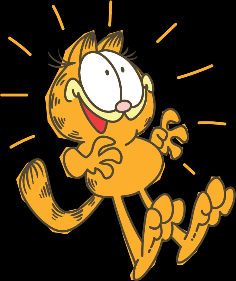 A Cartoon Cat With A Black Background