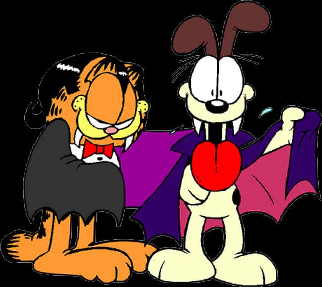 Garfield And Odie In Halloween Costumes