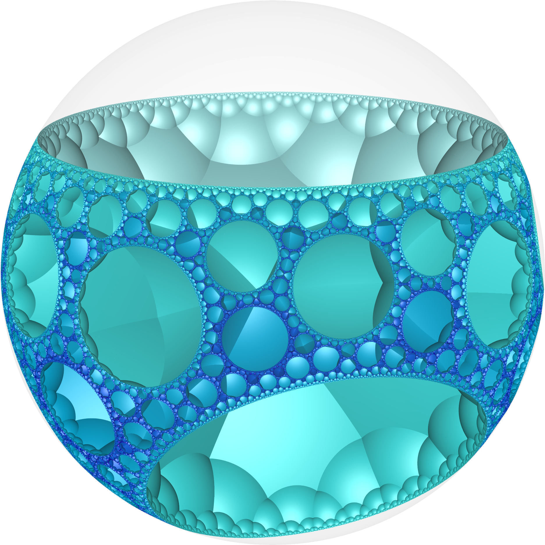A Blue And White Bubbled Object