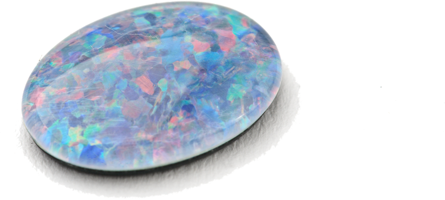 A Close Up Of A Blue And Pink Oval