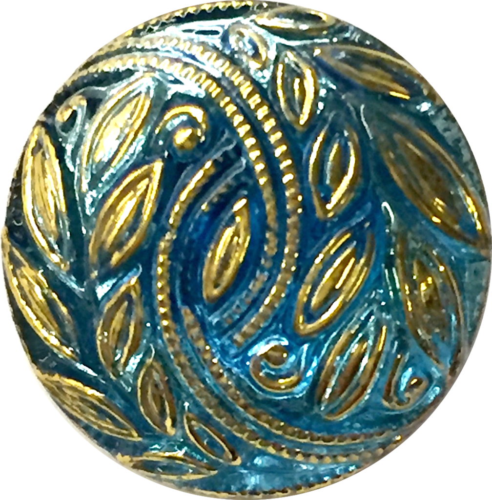 A Blue And Gold Circular Object