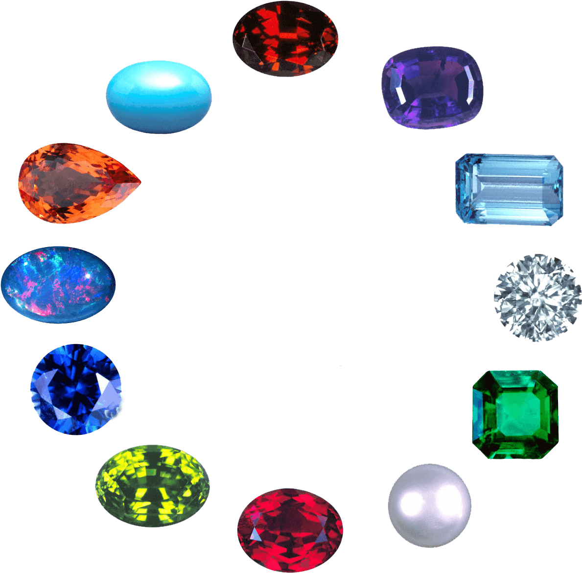 A Group Of Different Colored Gems