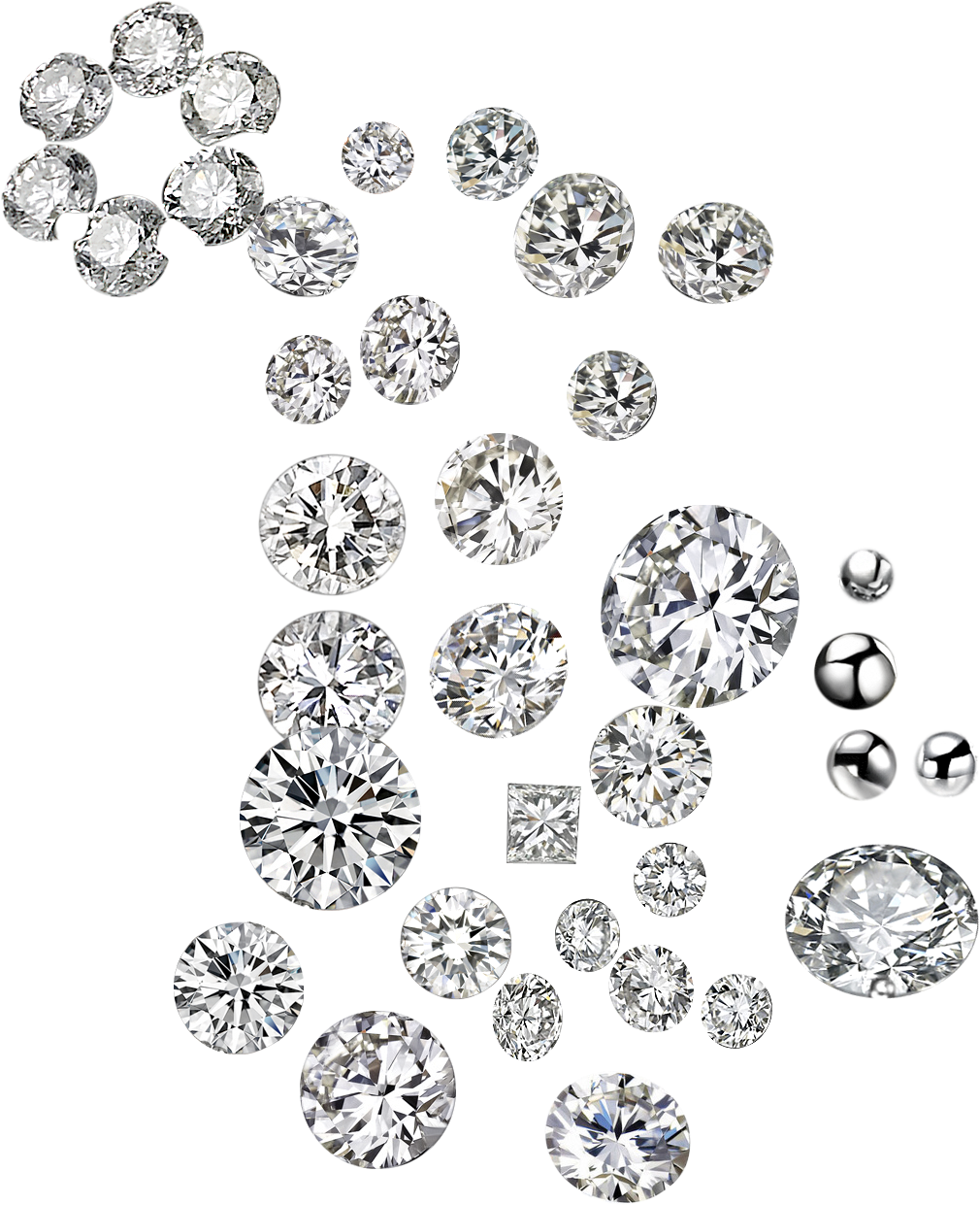 A Group Of Diamonds On A Black Background