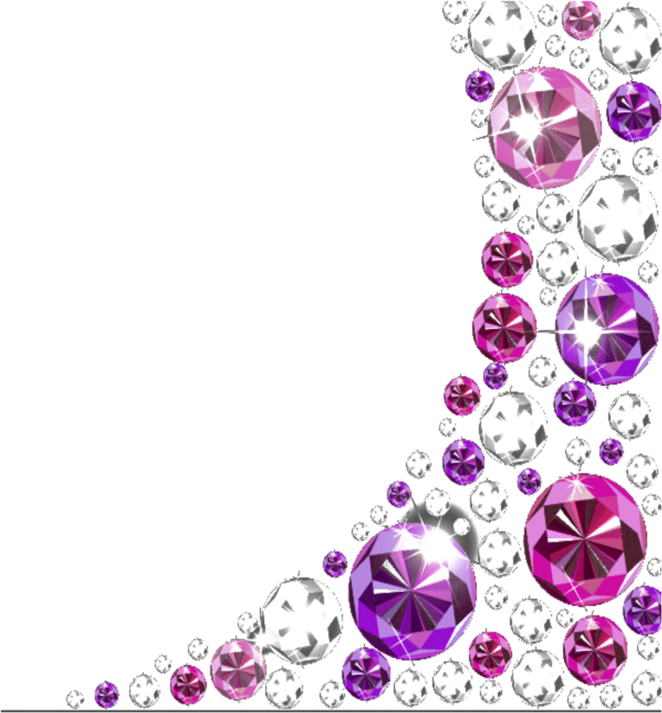 A Group Of Purple And White Gems On A Black Background