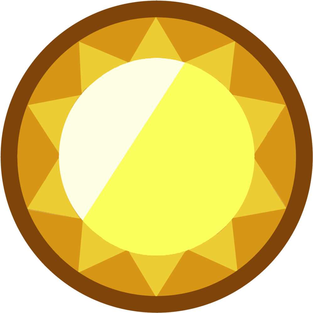 A Yellow And White Circle With Triangles