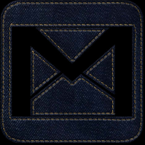 A Blue And Yellow Stitched Square With A Letter In It