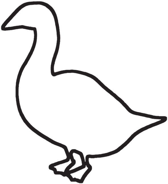 A Black Outline Of A Duck