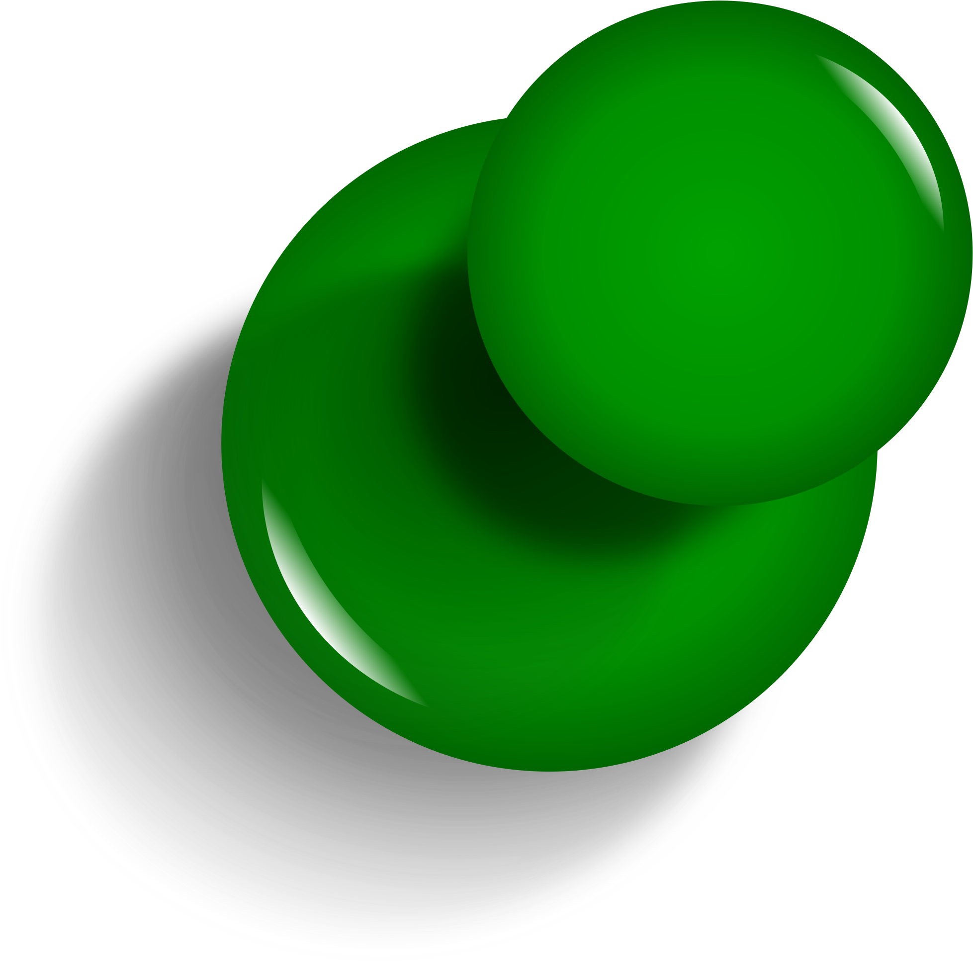 A Green Push Pin On A Black Background