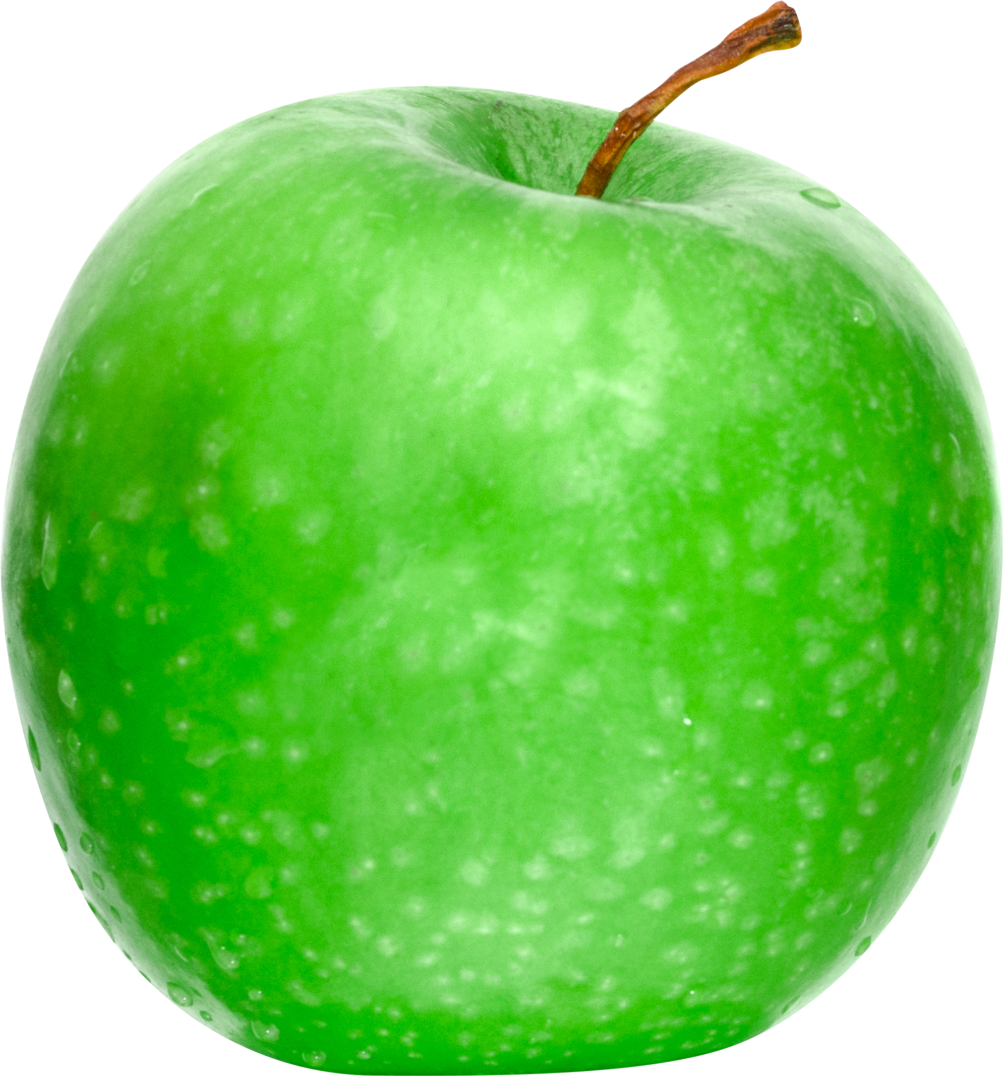 A Green Apple With A Stem