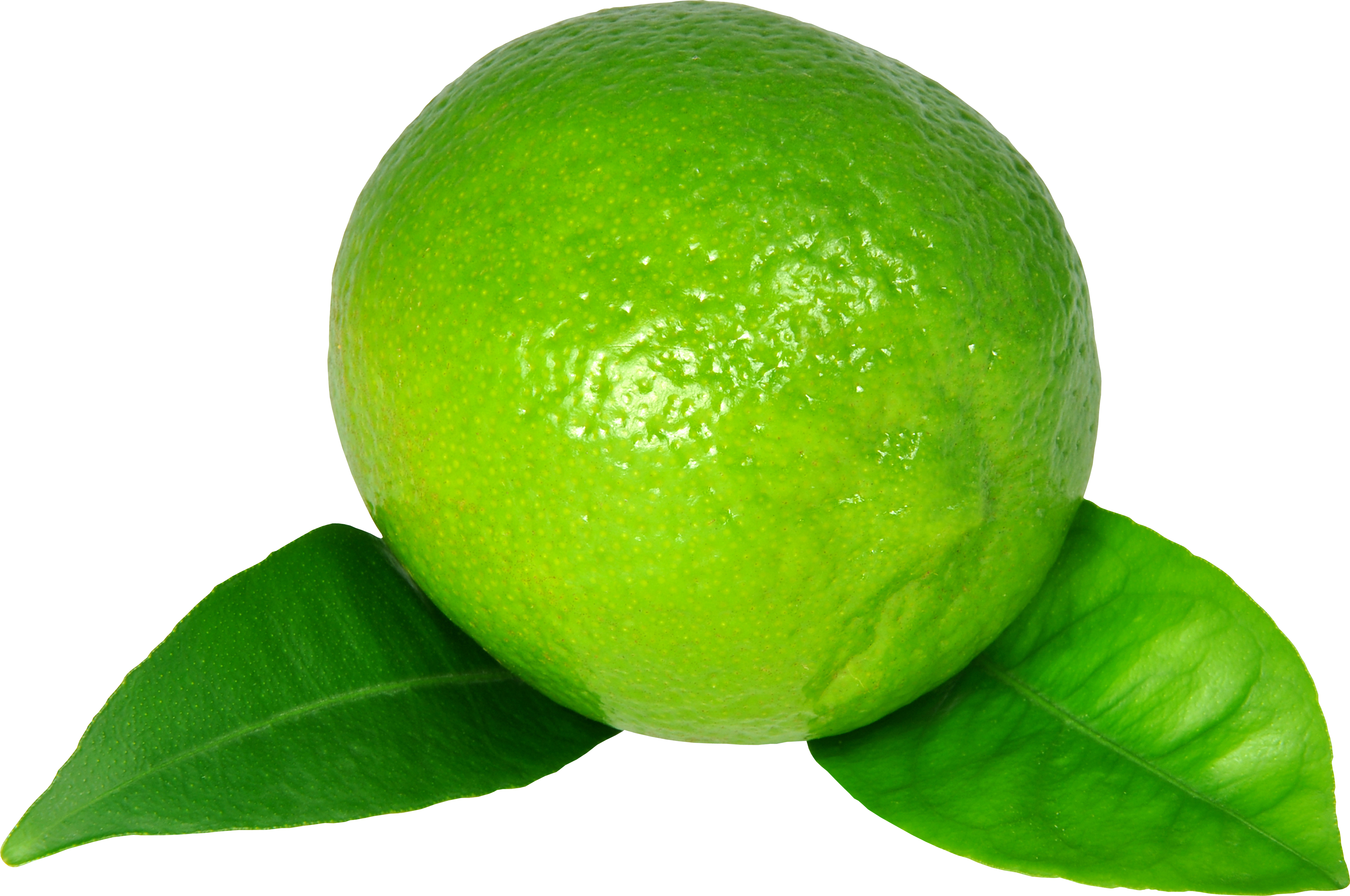 A Lime With Leaves On It