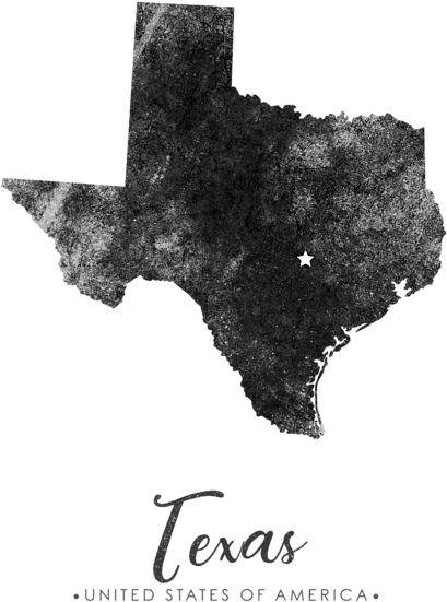A Map Of Texas With A Star