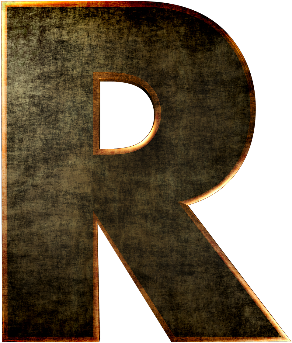 A Letter R With A Black Background